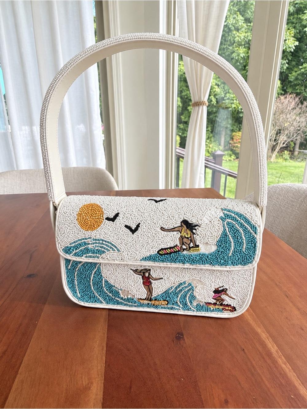 🌺 NWT STAUD Tommy Surf Babes Beaded Shoulder Bag | Limited Edition | MSRP $350